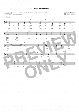 page one of Glorify Thy Name (Lead Sheet / Fake Book)