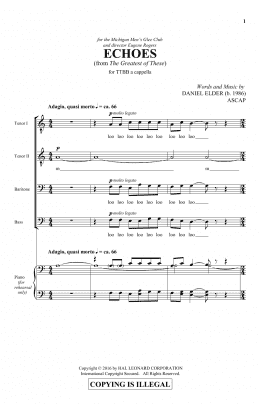 page one of Echoes (TTBB Choir)