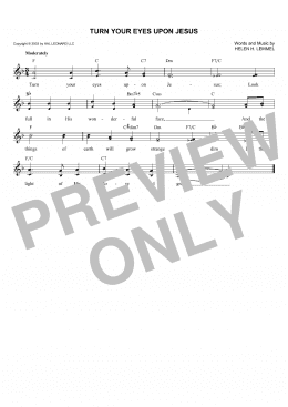 page one of Turn Your Eyes Upon Jesus (Lead Sheet / Fake Book)