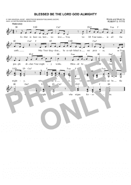 page one of Blessed Be The Lord God Almighty (Lead Sheet / Fake Book)