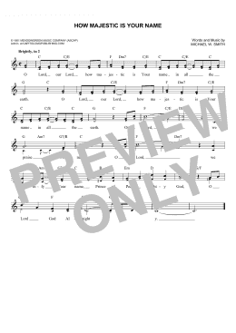 page one of How Majestic Is Your Name (Lead Sheet / Fake Book)