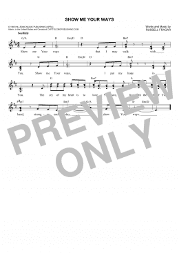 page one of Show Me Your Ways (Lead Sheet / Fake Book)
