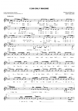 page one of I Can Only Imagine (Lead Sheet / Fake Book)
