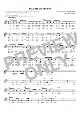 page one of Because We Believe (Lead Sheet / Fake Book)