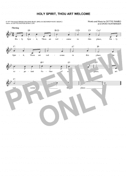 page one of Holy Spirit, Thou Art Welcome (Lead Sheet / Fake Book)