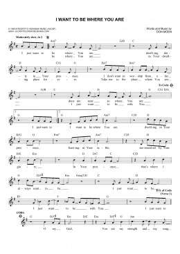 page one of I Want To Be Where You Are (Lead Sheet / Fake Book)