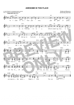 page one of Awesome In This Place (Lead Sheet / Fake Book)