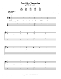 page one of Good King Wenceslas (Easy Guitar Tab)