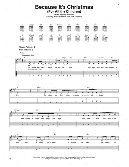 page one of Because It's Christmas (For All The Children) (Easy Guitar Tab)