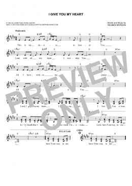 page one of I Give You My Heart (Lead Sheet / Fake Book)