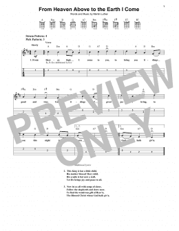 page one of From Heaven Above To Earth I Come (Easy Guitar Tab)