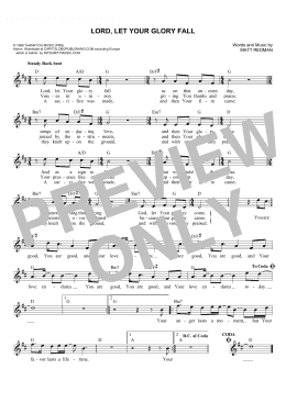 page one of Lord, Let Your Glory Fall (Lead Sheet / Fake Book)