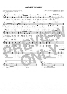 page one of Great Is The Lord (Lead Sheet / Fake Book)
