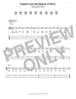 page one of Angels From The Realms Of Glory (Easy Guitar Tab)