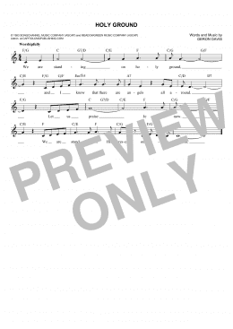 page one of Holy Ground (Lead Sheet / Fake Book)
