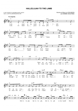 page one of Hallelujah To The Lamb (Lead Sheet / Fake Book)