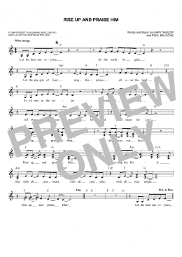 page one of Rise Up And Praise Him (Lead Sheet / Fake Book)