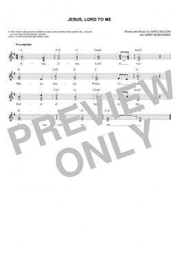 page one of Jesus, Lord To Me (Lead Sheet / Fake Book)