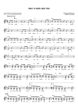 page one of Only A God Like You (Lead Sheet / Fake Book)