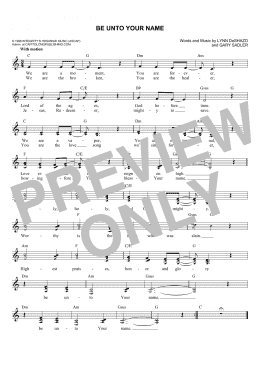 page one of Be Unto Your Name (Lead Sheet / Fake Book)
