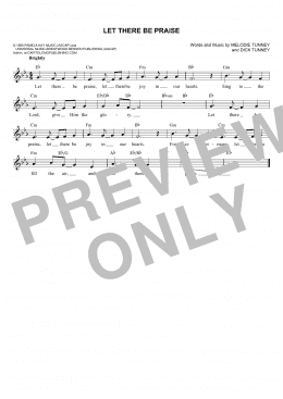 page one of Let There Be Praise (Lead Sheet / Fake Book)