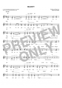 page one of Majesty (Lead Sheet / Fake Book)