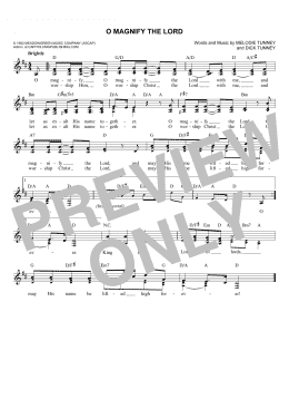 page one of O Magnify The Lord (Lead Sheet / Fake Book)