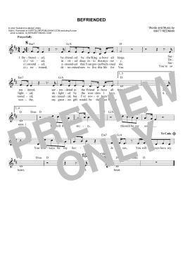 page one of Befriended (Lead Sheet / Fake Book)