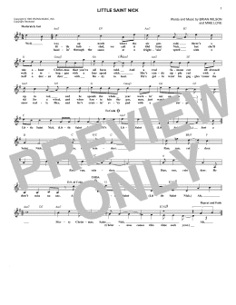 page one of Little Saint Nick (Lead Sheet / Fake Book)