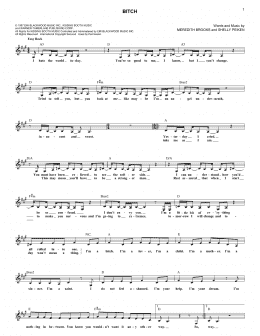 page one of Bitch (Lead Sheet / Fake Book)
