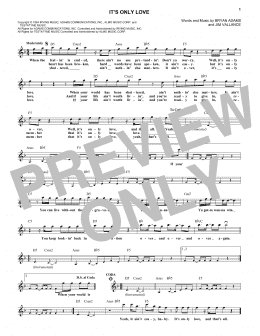 page one of It's Only Love (Lead Sheet / Fake Book)