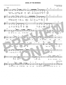 page one of Angel Of The Morning (Lead Sheet / Fake Book)