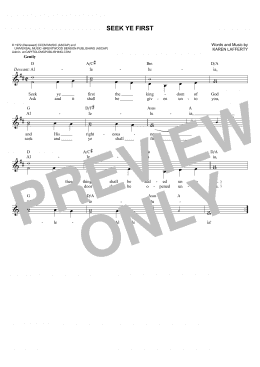 page one of Seek Ye First (Lead Sheet / Fake Book)