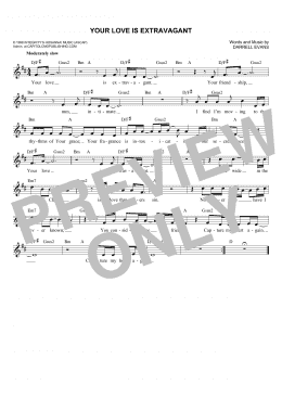 page one of Your Love Is Extravagant (Lead Sheet / Fake Book)
