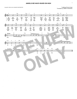 page one of Angels We Have Heard On High (Lead Sheet / Fake Book)
