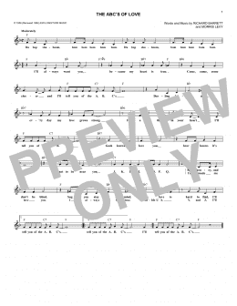 page one of The ABC's Of Love (Lead Sheet / Fake Book)