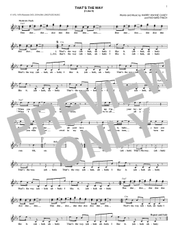 page one of That's The Way (I Like It) (Lead Sheet / Fake Book)