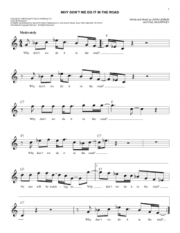 page one of Why Don't We Do It In The Road (Easy Lead Sheet / Fake Book)