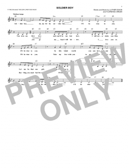 page one of Soldier Boy (Lead Sheet / Fake Book)