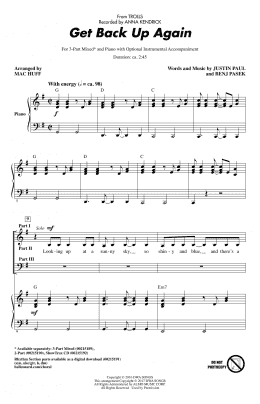 page one of Get Back Up Again (from Trolls) (arr. Mac Huff) (3-Part Mixed Choir)