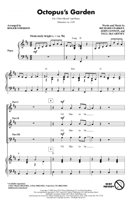 page one of Octopus's Garden (3-Part Mixed Choir)