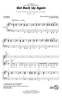 page one of Get Back Up Again (from Trolls) (arr. Mac Huff) (2-Part Choir)