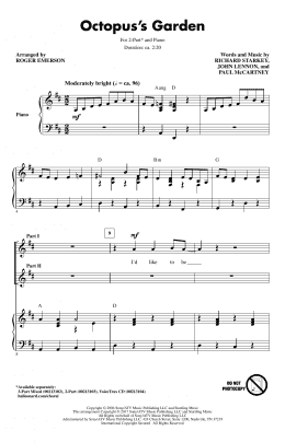 page one of Octopus's Garden (2-Part Choir)
