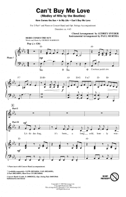page one of Can't Buy Me Love (Medley of Hits by The Beatles) (arr. Audrey Snyder) (2-Part Choir)