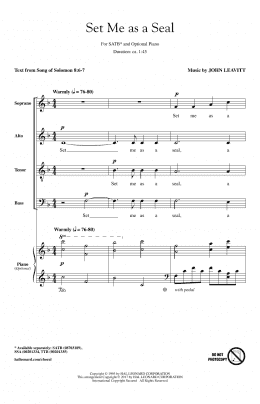 page one of Set Me As A Seal (SATB Choir)