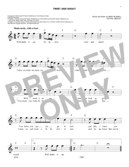 page one of Twist And Shout (Easy Lead Sheet / Fake Book)