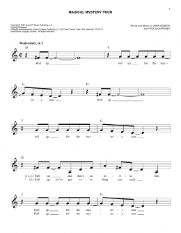 page one of Magical Mystery Tour (Lead Sheet / Fake Book)