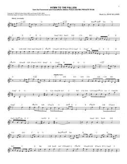 page one of Hymn To The Fallen (Lead Sheet / Fake Book)
