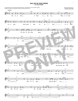 page one of Ballad Of Easy Rider (Lead Sheet / Fake Book)