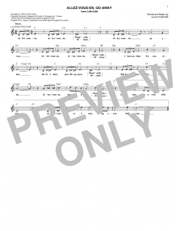 page one of Allez-Vous-En, Go Away (Lead Sheet / Fake Book)